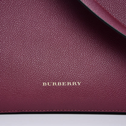 Burberry Soft Grain Calfskin House Check Small Helmsley Crossbody Dark Plum 6 of 8