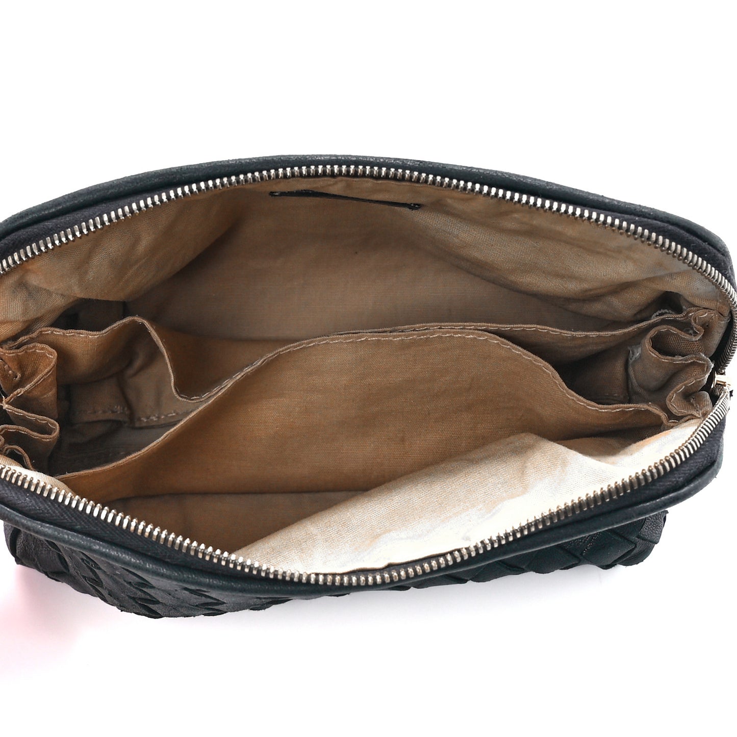 Nappa Intrecciato Small Cosmetic Pouch Black