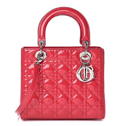 Christian Dior Patent Cannage Medium Lady Dior Fuchsia 1 of 11
