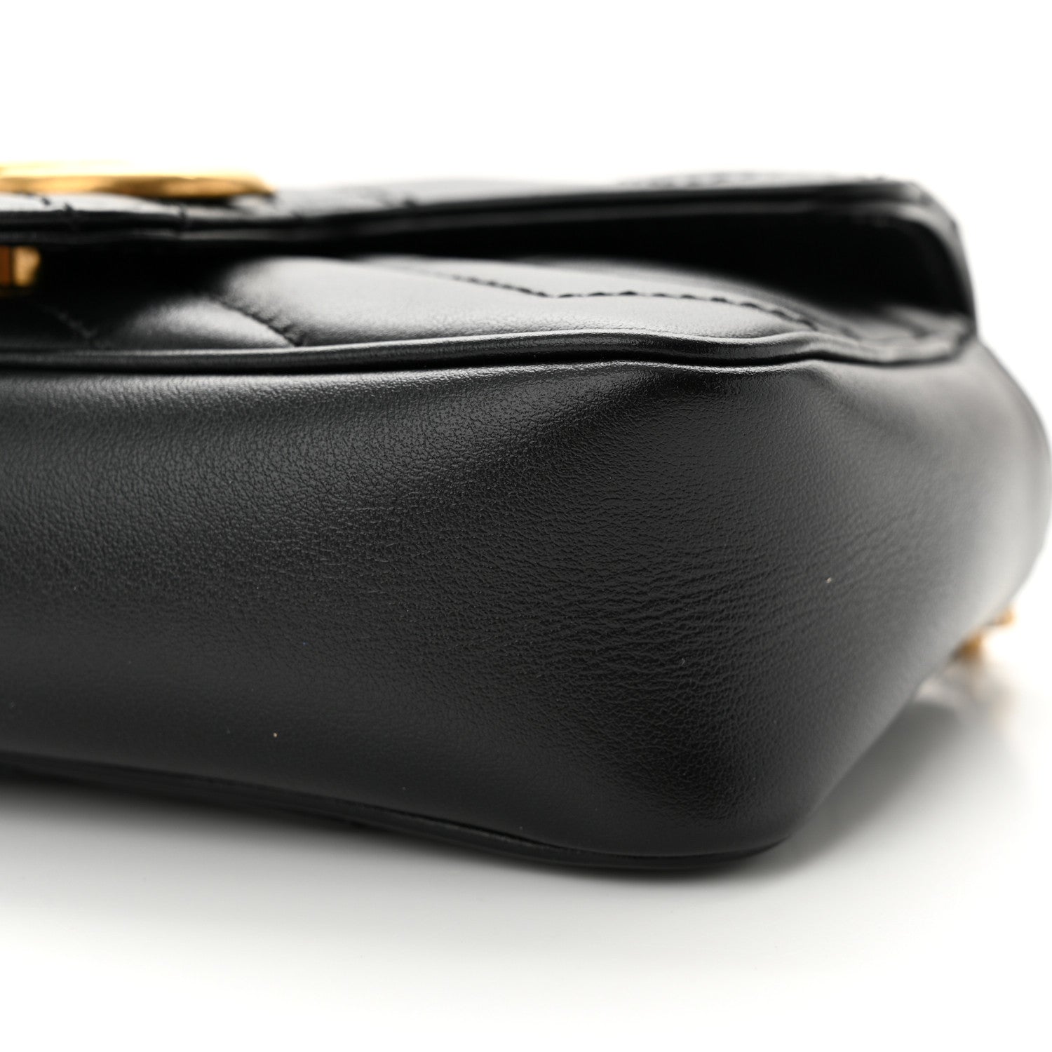 Gucci Calfskin Matelasse Super Mini GG Marmont Shoulder Bag Black 10 of 11
