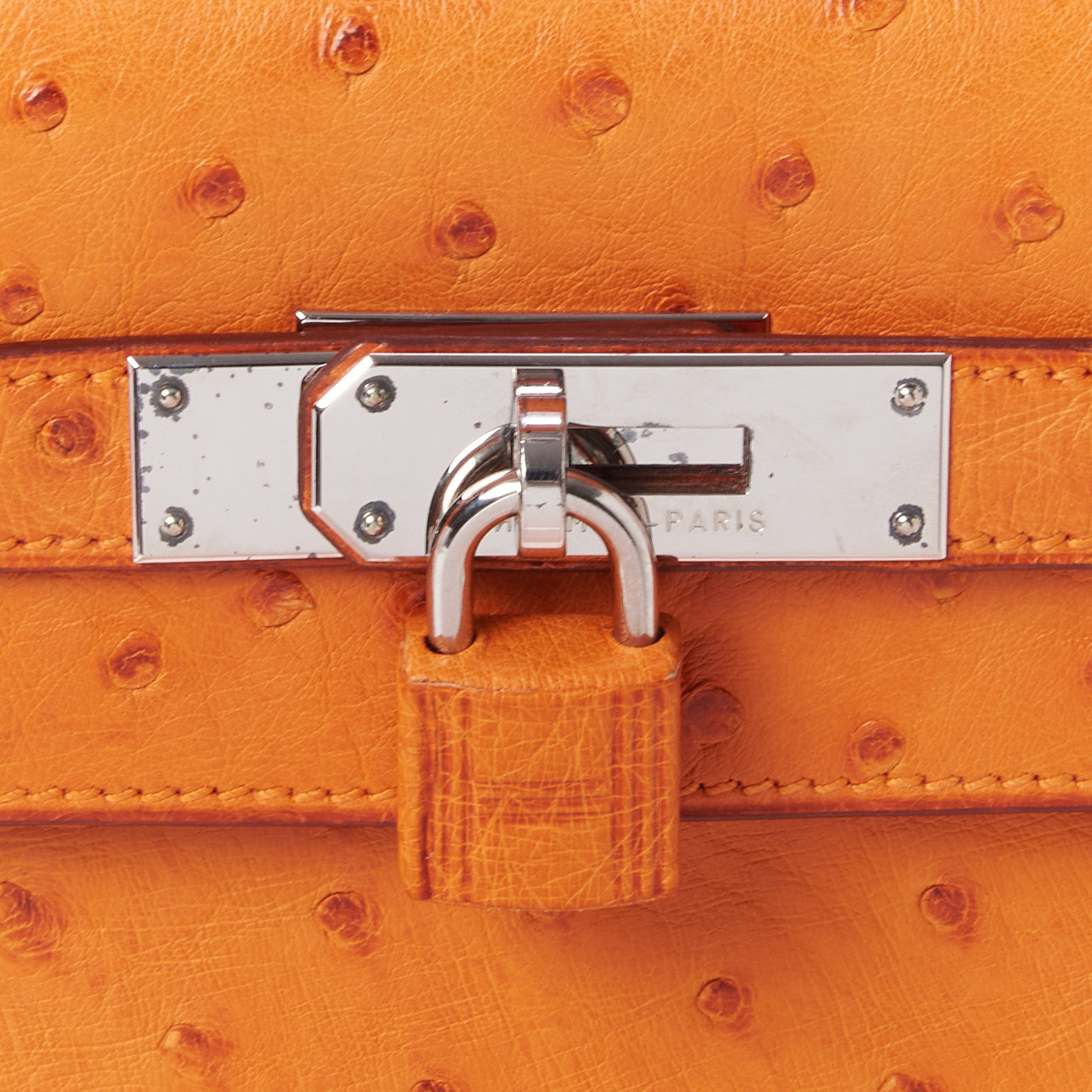 Hermes Ostrich Kelly Sellier 32 Orange 20 of 35