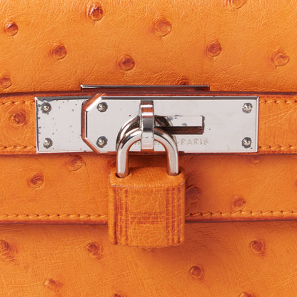 Hermes Ostrich Kelly Sellier 32 Orange 20 of 35