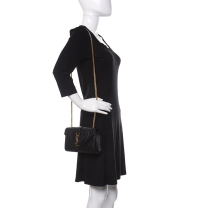 Saint Laurent Grain De Poudre Textured Mixed Matelasse Triquilt Small Monogram Satchel Black 2 of 10
