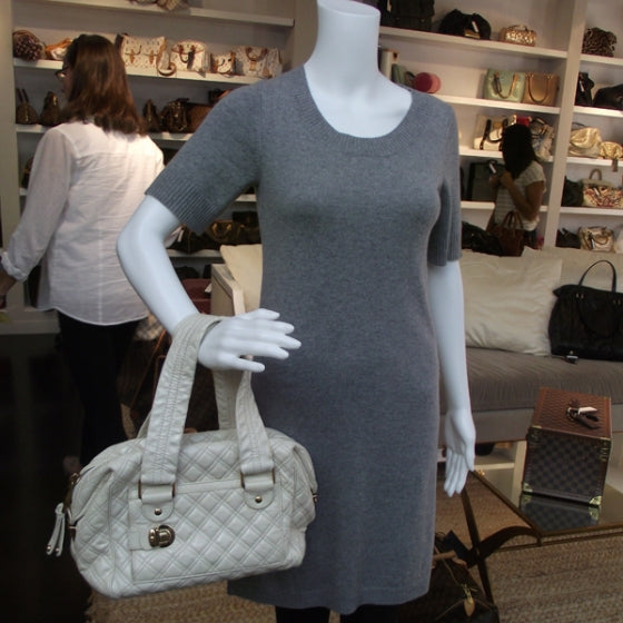 Marc Jacobs Patent Quilted Ursula Handbag Chalk 2 of 11