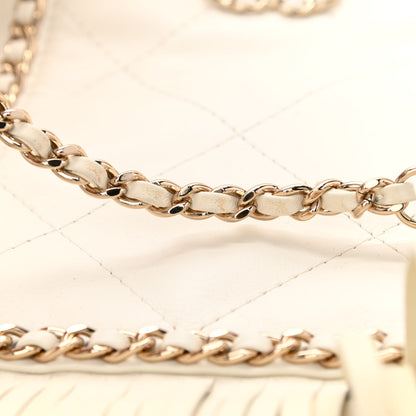Chanel Calfskin Quilted Fringe Small Shopping Bag White 11 of 13
