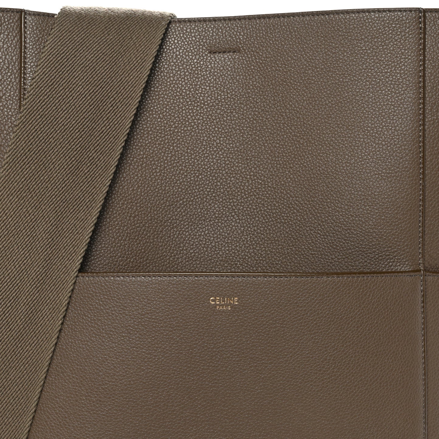 Soft Grained Calfskin Sangle Bucket Bag Taupe