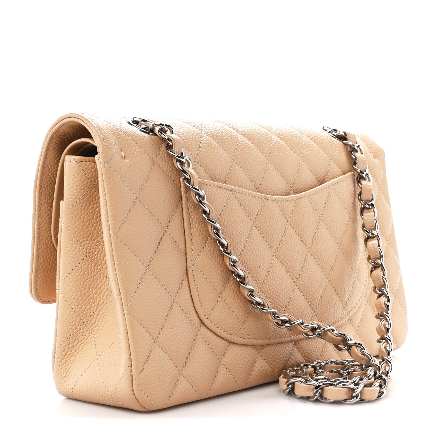 Chanel Caviar Quilted Medium Double Flap Beige Clair 3 of 11