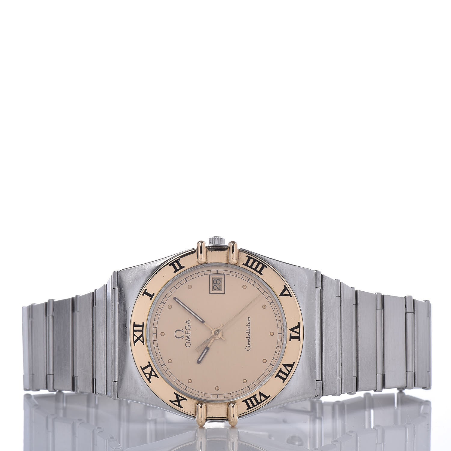 Omega Stainless Steel 18K Yellow Gold 33mm Constellation Quartz Watch Champagne 396.1075 3 of 9