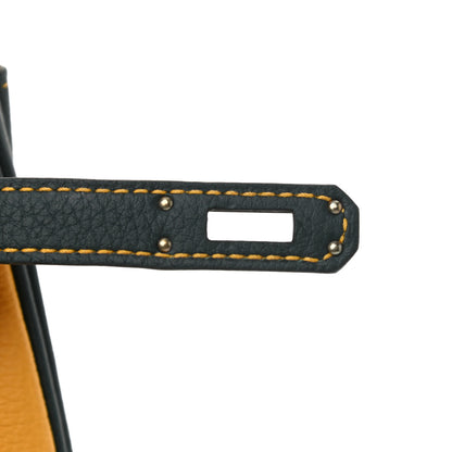 Hermes Togo Horseshoe Kelly Retourne 25 Jaune Ambre Vert Cypress 7 of 10