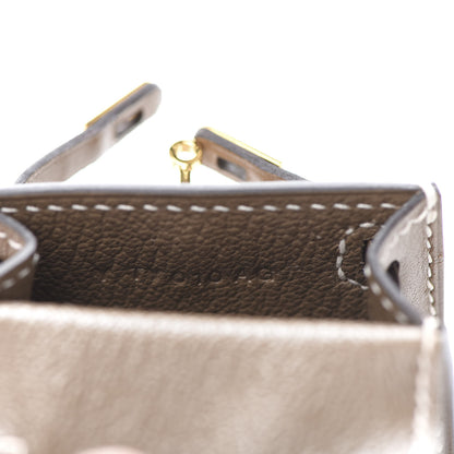 Hermes Tadelakt Mini Kelly Twilly Bag Charm Etoupe 6 of 7