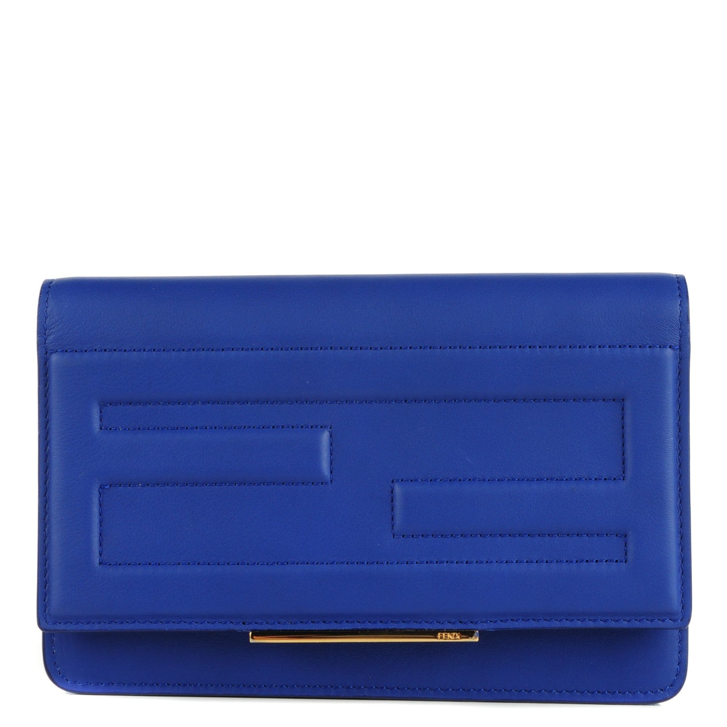 Fendi Vitello Flamingo Tube Wallet on Chain Blue Neon 1 of 9