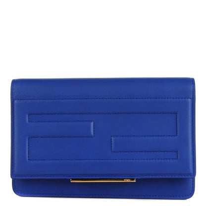 Fendi Vitello Flamingo Tube Wallet on Chain Blue Neon 1 of 9