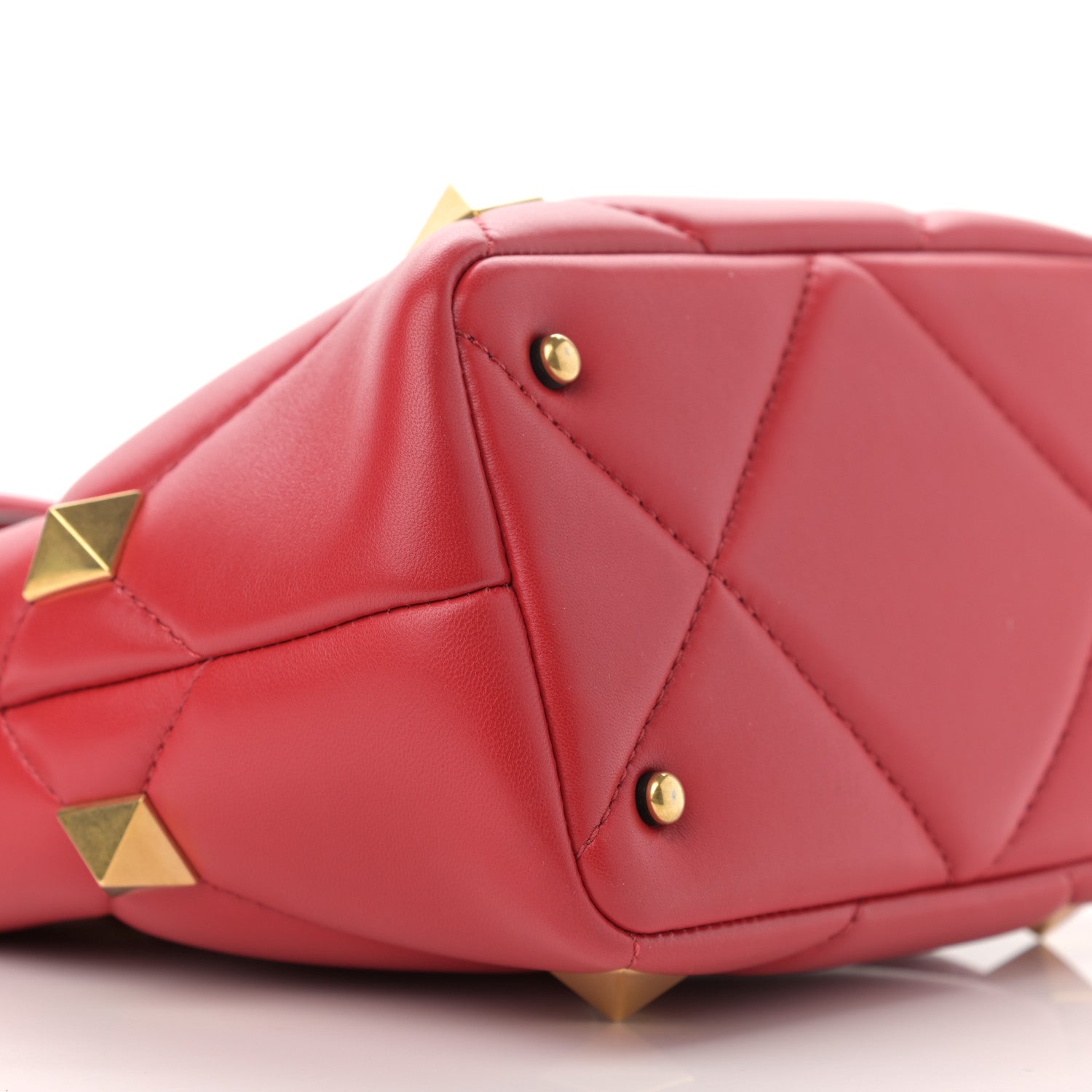 Valentino Garavani Nappa Small Roman Stud The Handle Bag Rouge Pur 8 of 13