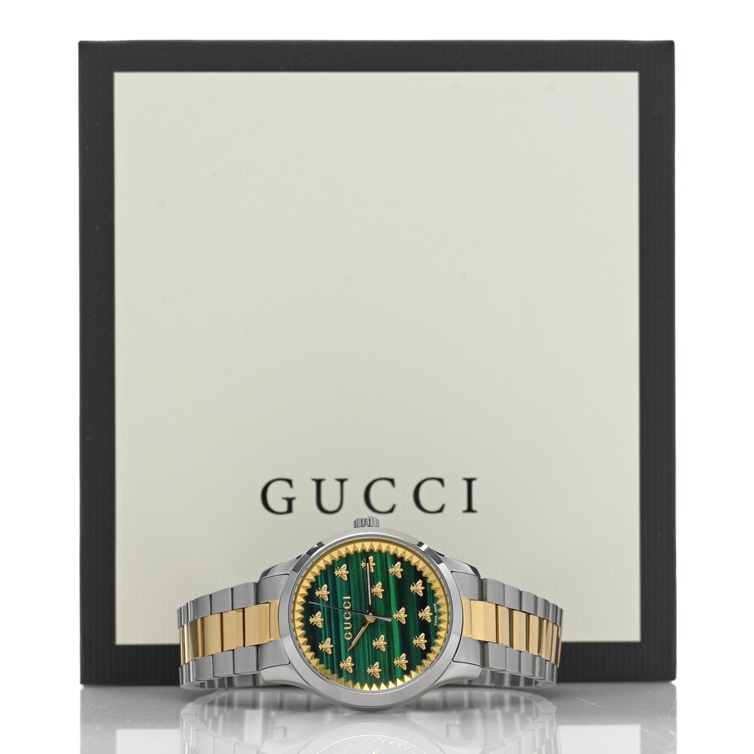 Gucci Stainless Steel Malachite 32mm G-Timeless Bee Quartz Watch 5 of 5
