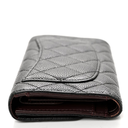 Chanel Caviar Quilted Long Flap Wallet Black 11 of 11