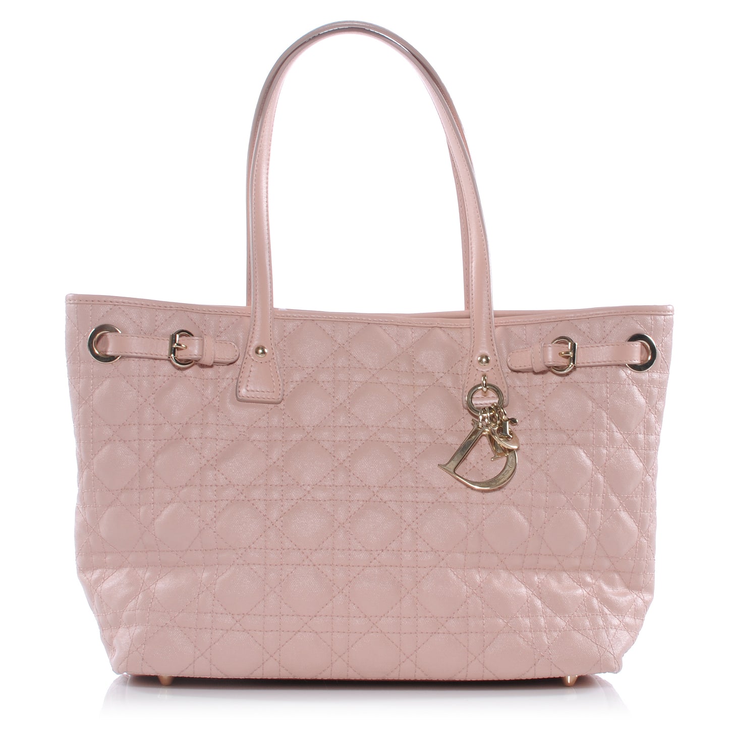 Coated Canvas Cannage Small Panarea Tote Light Pink