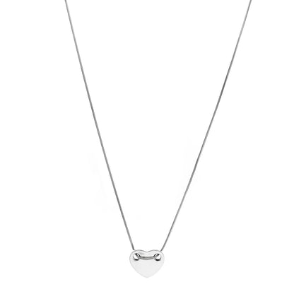 Tiffany Sterling Silver Flat Heart Pendant Necklace 1 of 5