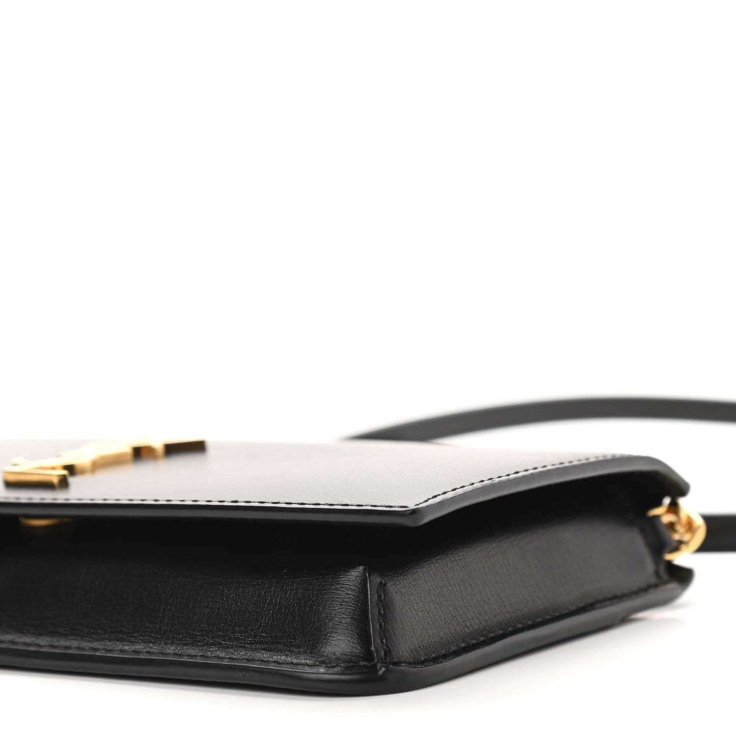 Smooth Calfskin Monogram Phone Holder Crossbody Black