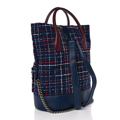 Chanel Tweed Crest Trip Backpack Navy Burgundy 2 of 10