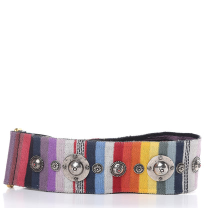 Christian Dior Canvas Embroidered Studded Rainbow Shoulder Strap 2 of 5