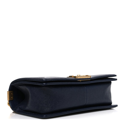 Chanel Caviar Quilted Medium Boy Flap Navy 4 of 10