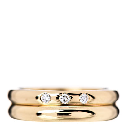Tiffany 18K Yellow Gold Diamond Stacking Band Rings Set of Two 53 6.5 1 of 6