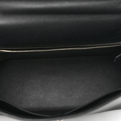 Hermes Berline Toile Swift Kelly Sellier 32 Black Ecru 5 of 11