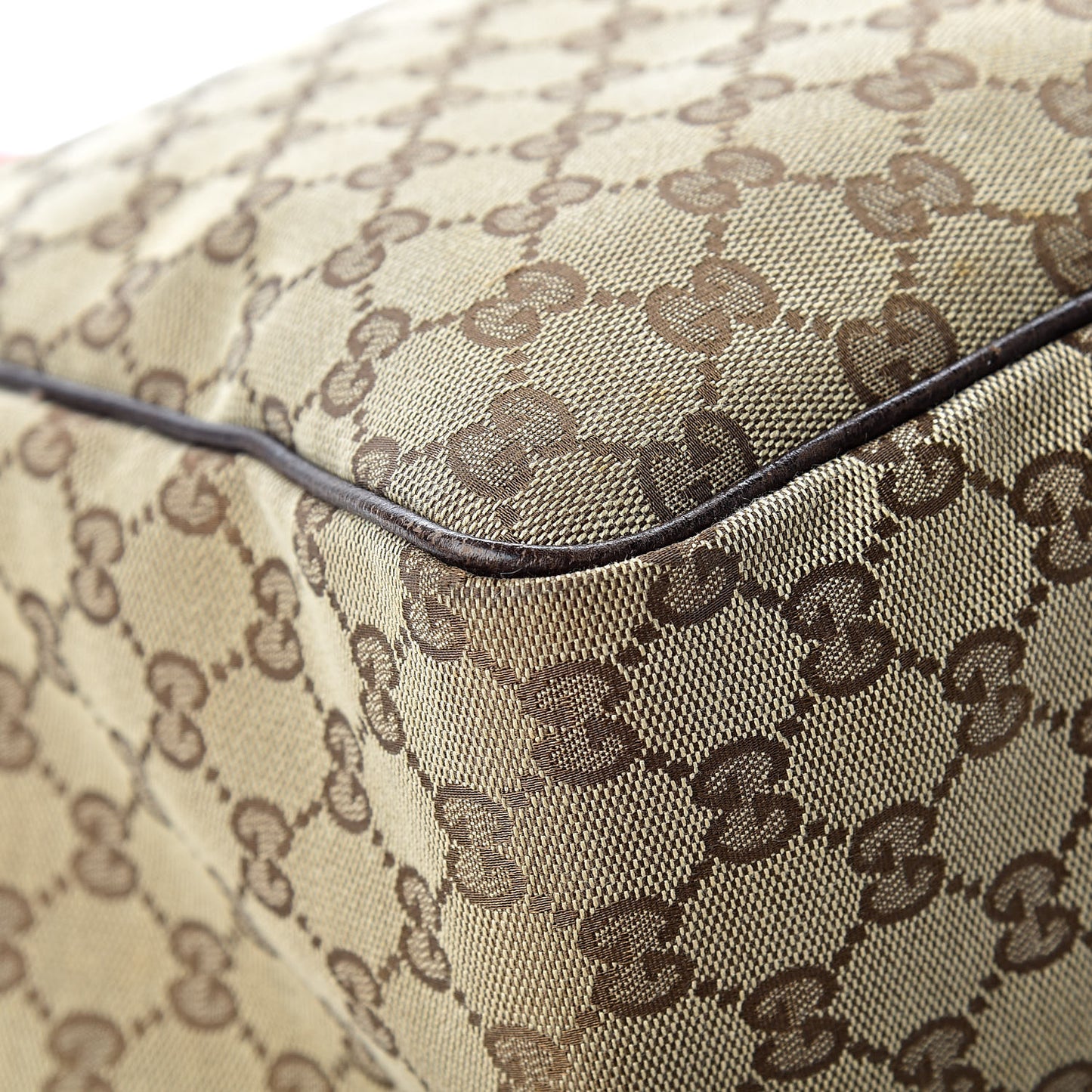 GG Monogram Medium Web Handle Double Pocket Tote Brown