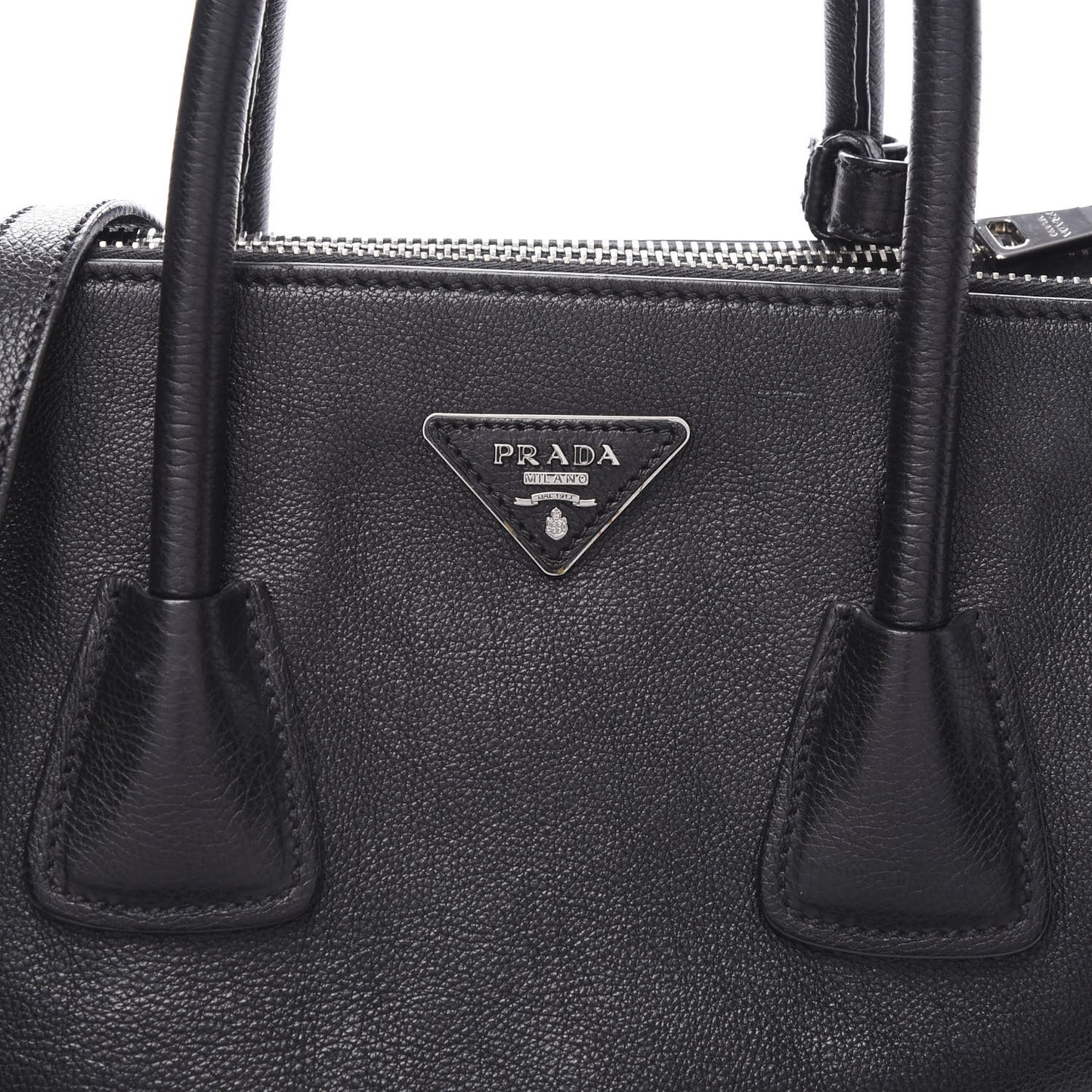 Glace Calf Twin Pocket Tote Black