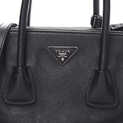 Prada Glace Calf Twin Pocket Tote Black 6 of 10