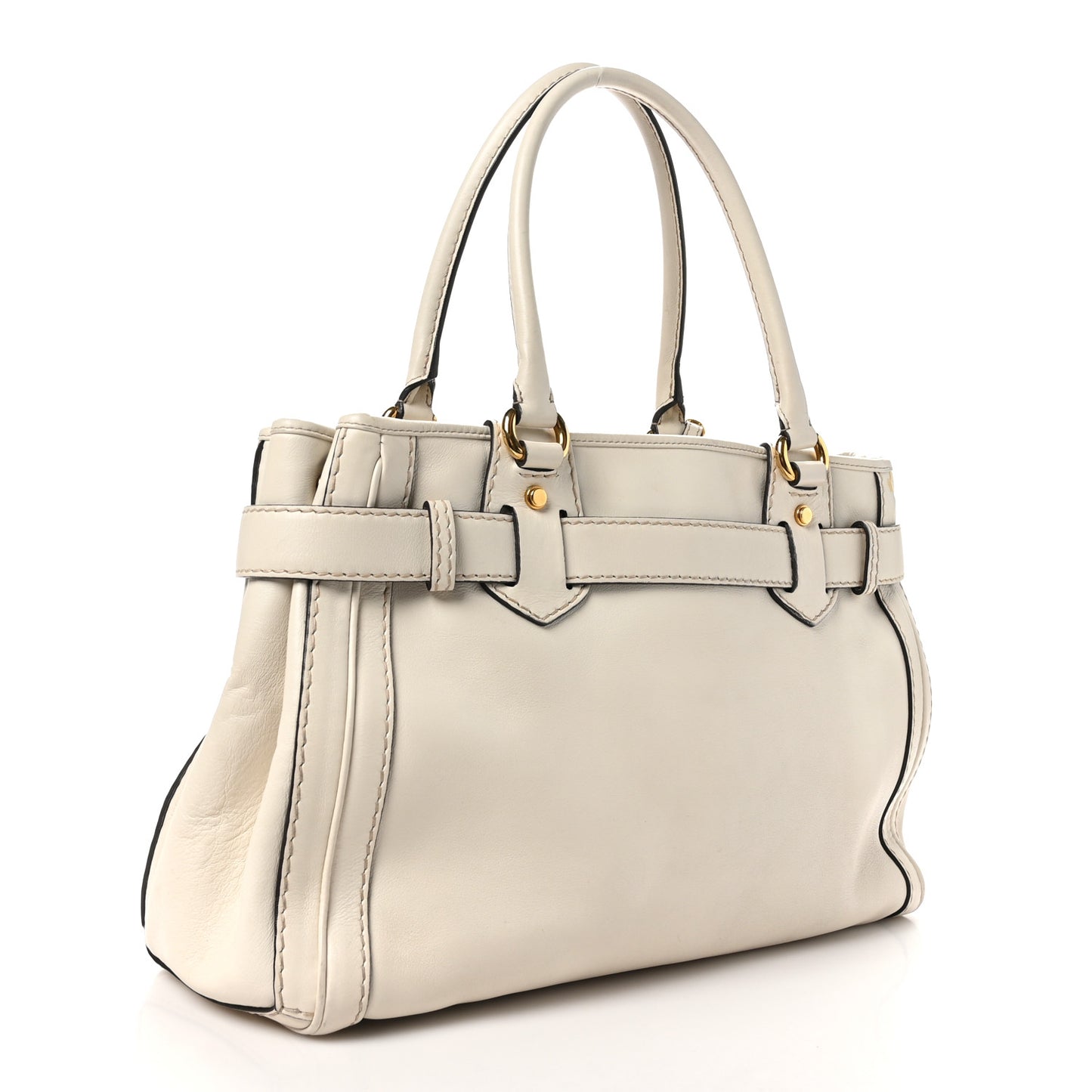 Calfskin Medium GG Running Tote White
