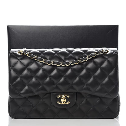 Chanel Lambskin Quilted Jumbo Double Flap Black 12 of 12