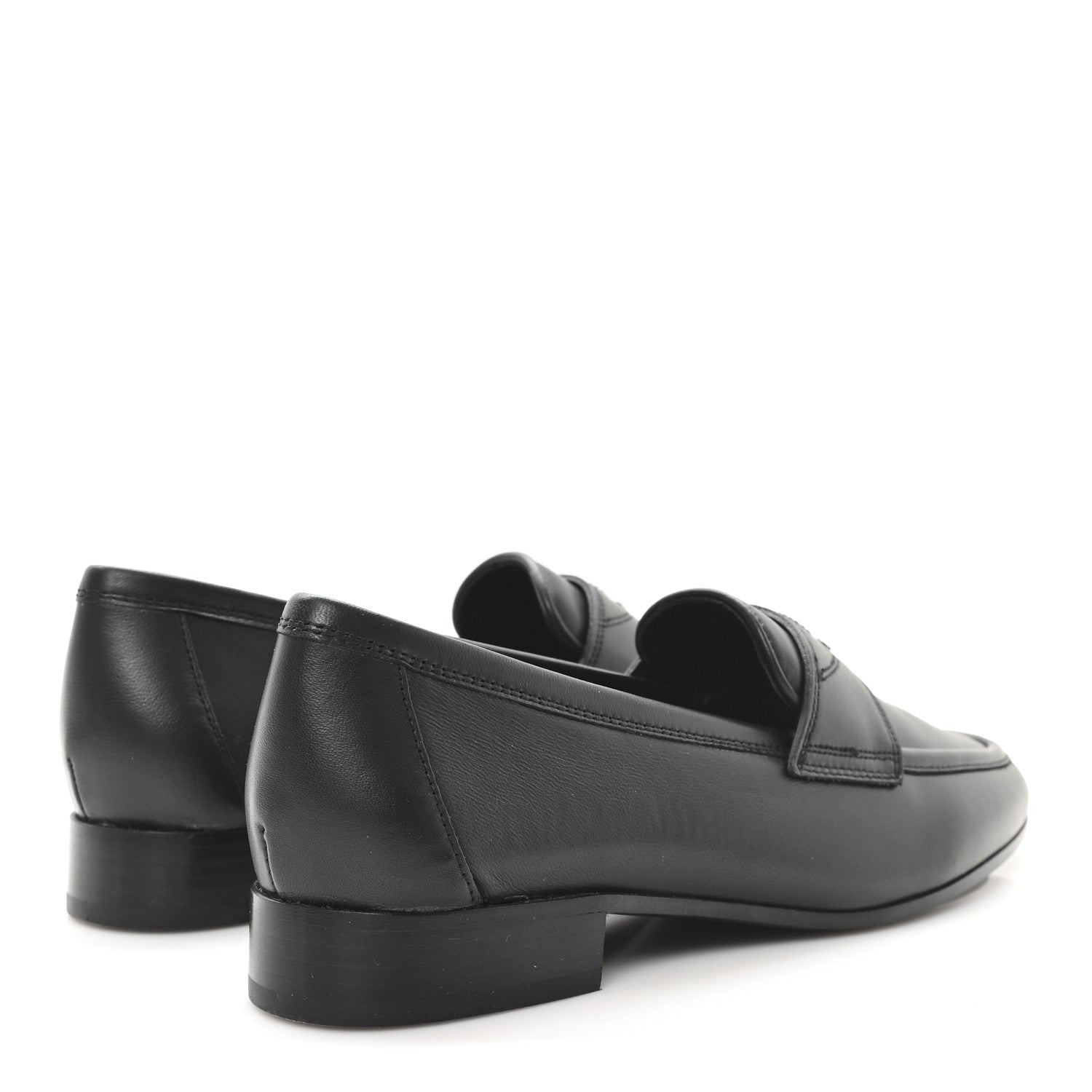 Chanel Calfskin Womens Stitched CC Loafers 38 Black 5 of 10