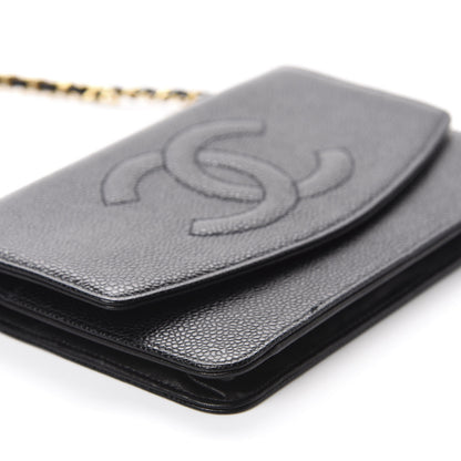 Chanel Caviar Timeless CC Wallet On Chain WOC Black 6 of 11