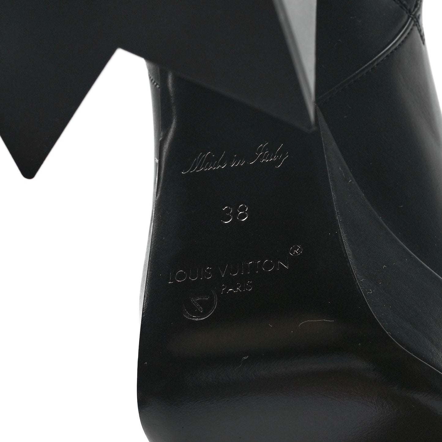 Calfskin Shake Platform Ankle Boots 38 Black