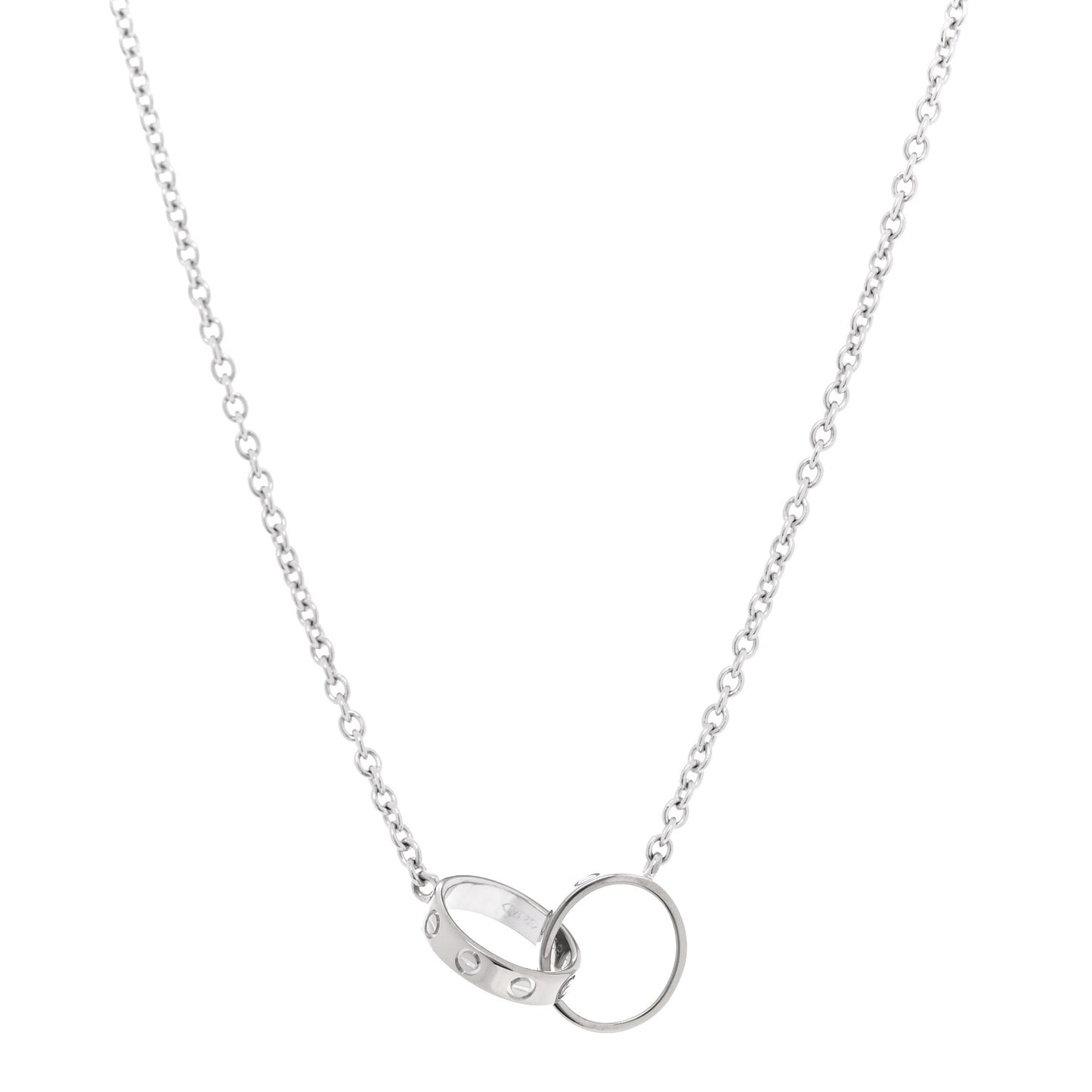 18K White Gold Interlocking LOVE Necklace