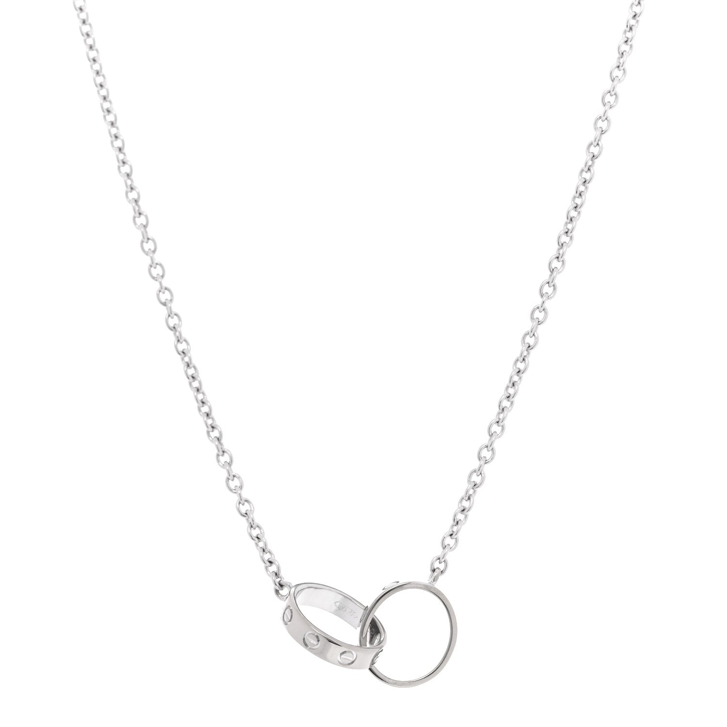 Cartier 18K White Gold Interlocking LOVE Necklace 1 of 7