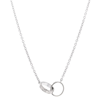 Cartier 18K White Gold Interlocking LOVE Necklace 1 of 7