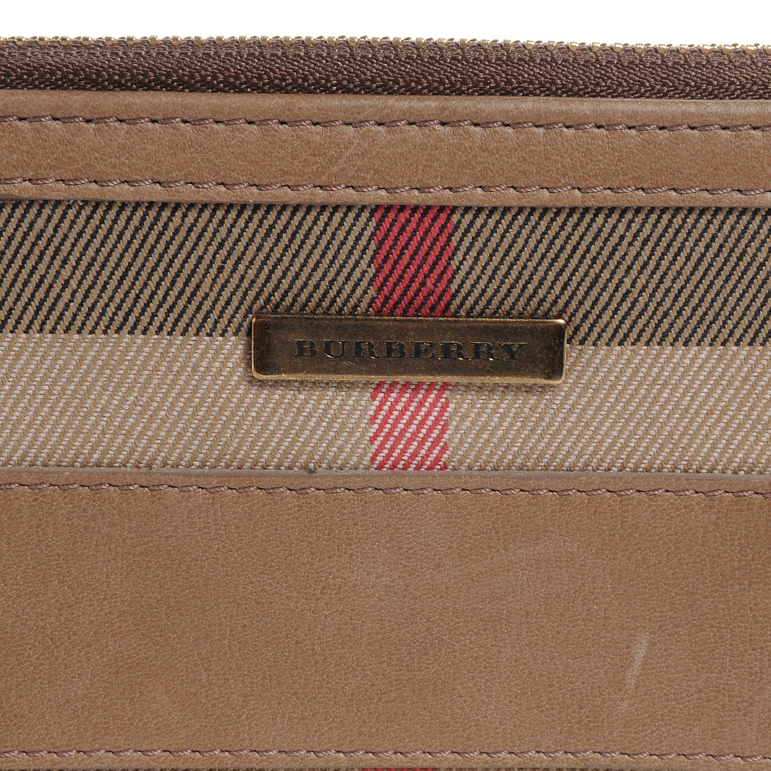 Burberry Leather Canvas House Check Zip Around Wallet 5 of 9