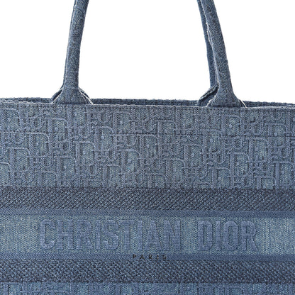 Christian Dior Oblique Denim Medium Book Tote Blue 7 of 9