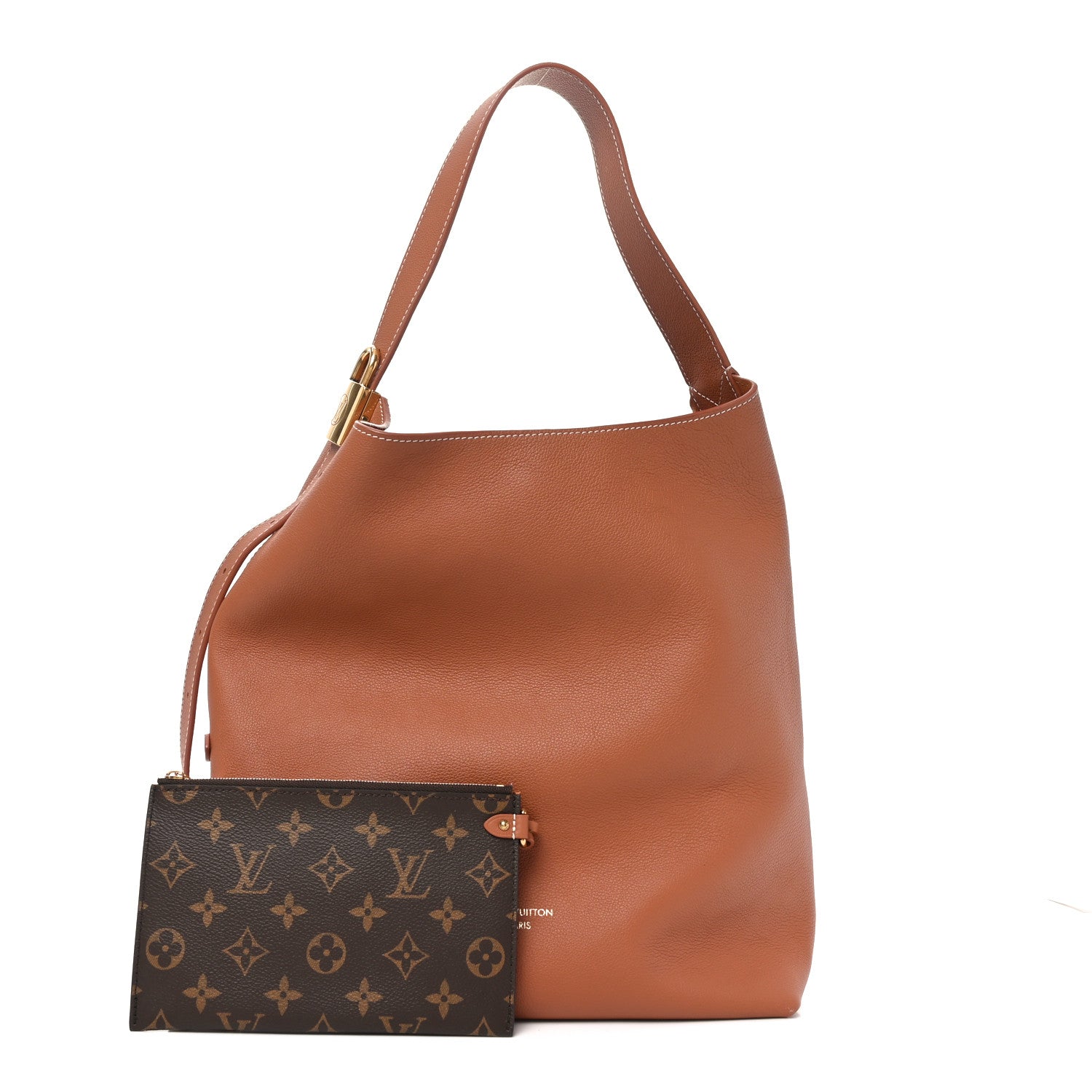 Louis Vuitton Grained Calfskin Low Key Hobo MM Cognac 3 of 9