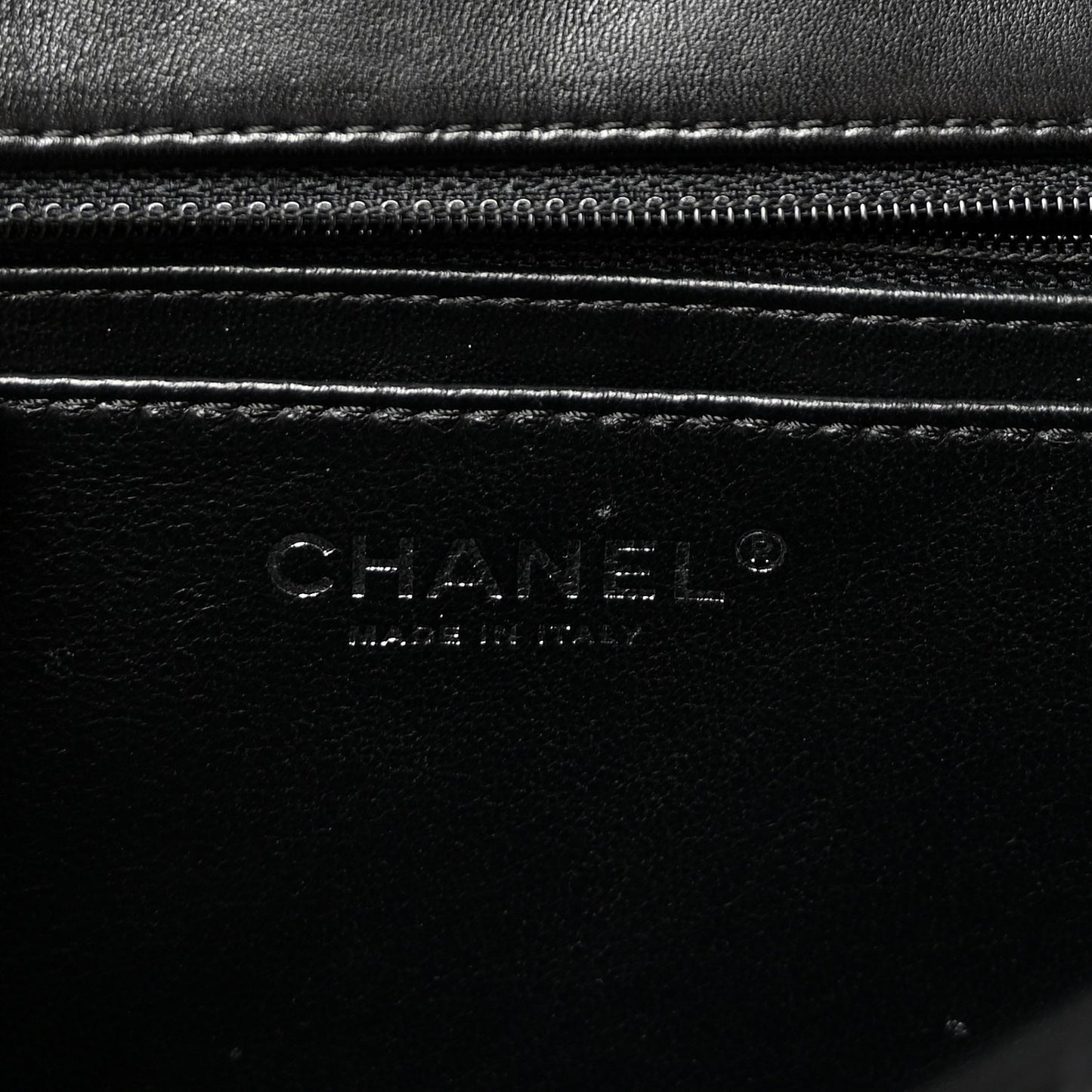 Patent Quilted Jumbo Single Flap Black
