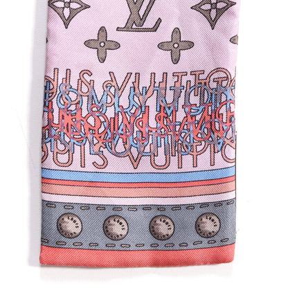 Louis Vuitton Silk Monogram Map Bandeau Lilac Mango 4 of 6