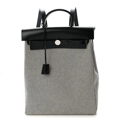 Hermes Criss Viking Vache Hunter Herbag a Dos Zip Retourne Backpack Ecru Black 1 of 10