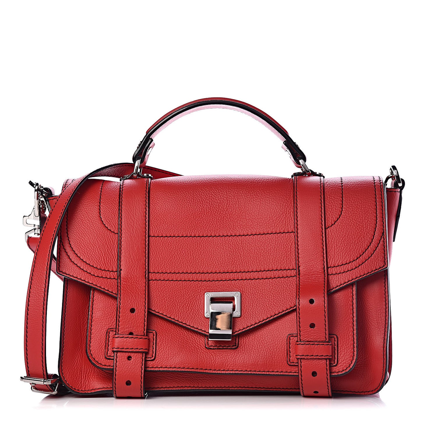 Grained Calfskin Medium PS1 Plus Satchel Cardinal