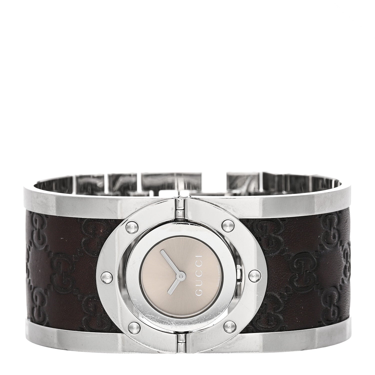 Gucci Stainless Steel Calfskin 33mm Twirl Quartz Watch Brown 2 of 5