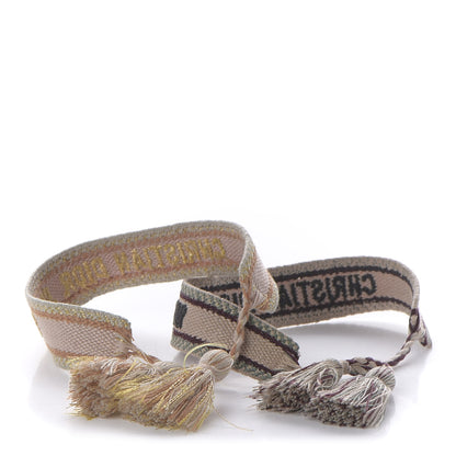 Christian Dior Woven Cotton J'Adior Friendship Bracelet Set Gold Pink 3 of 4