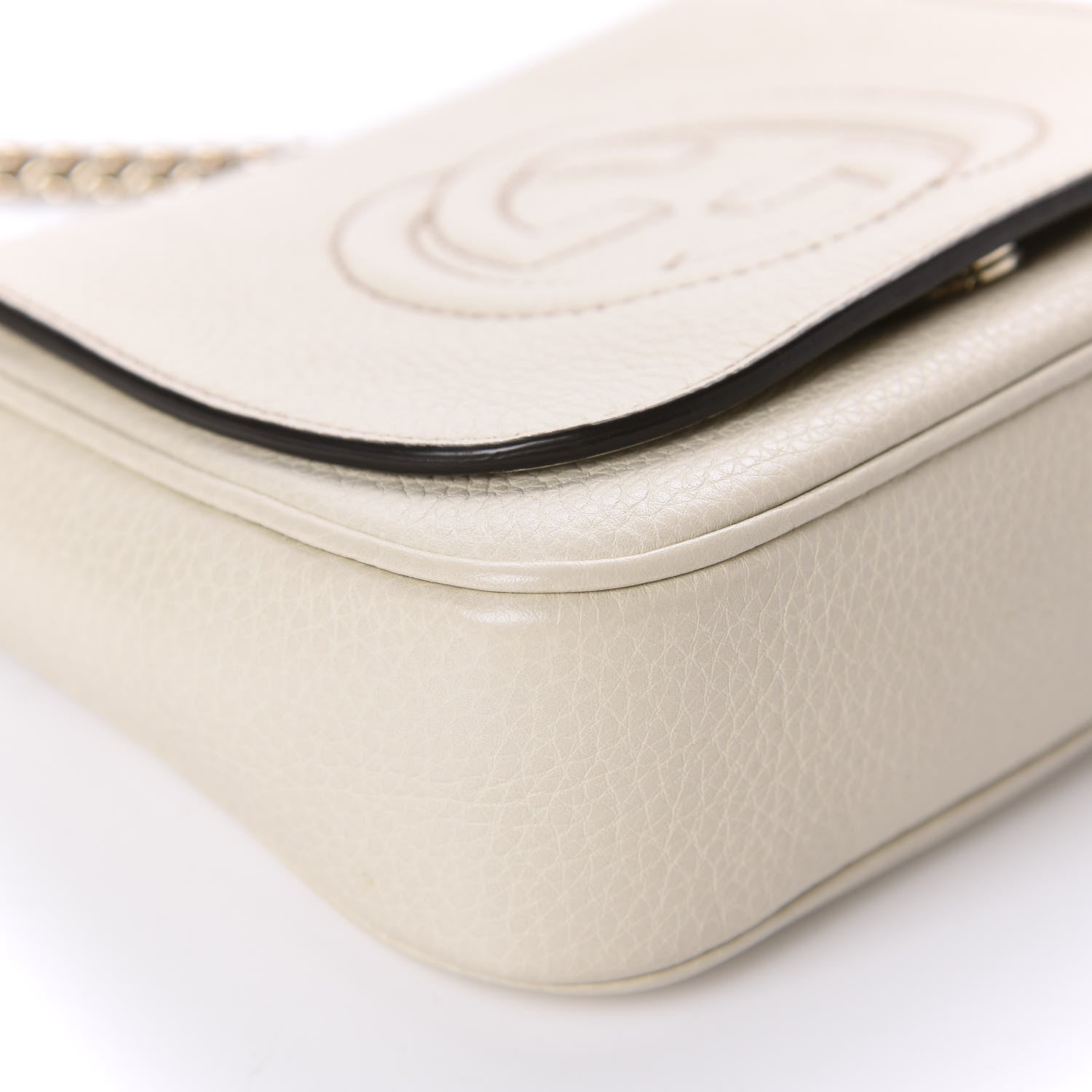 Gucci Pebbled Calfskin Small Soho Flap Crossbody Off White 6 of 11