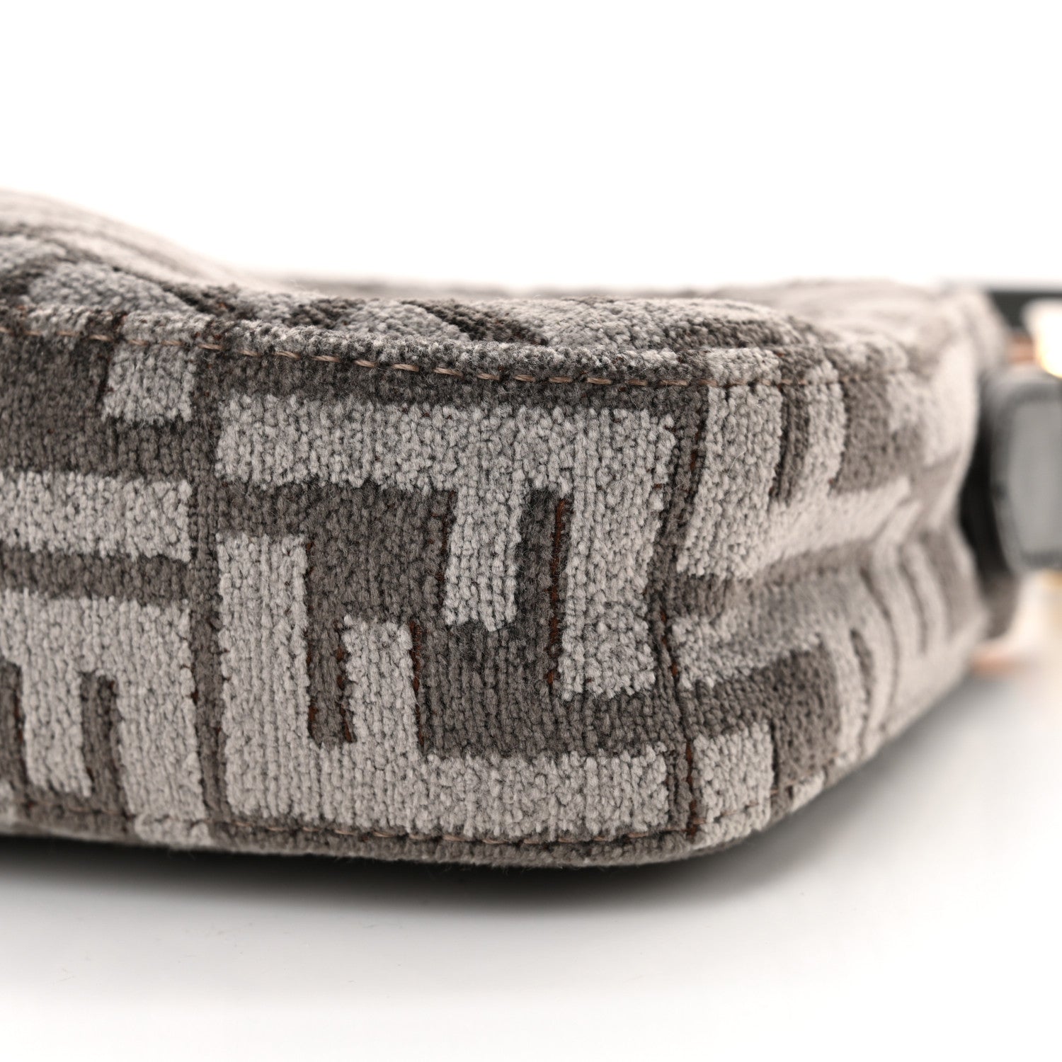 Fendi Chenille Vitello King Plexiglass FF O'Lock Swing Anthracite Asfalto 10 of 10