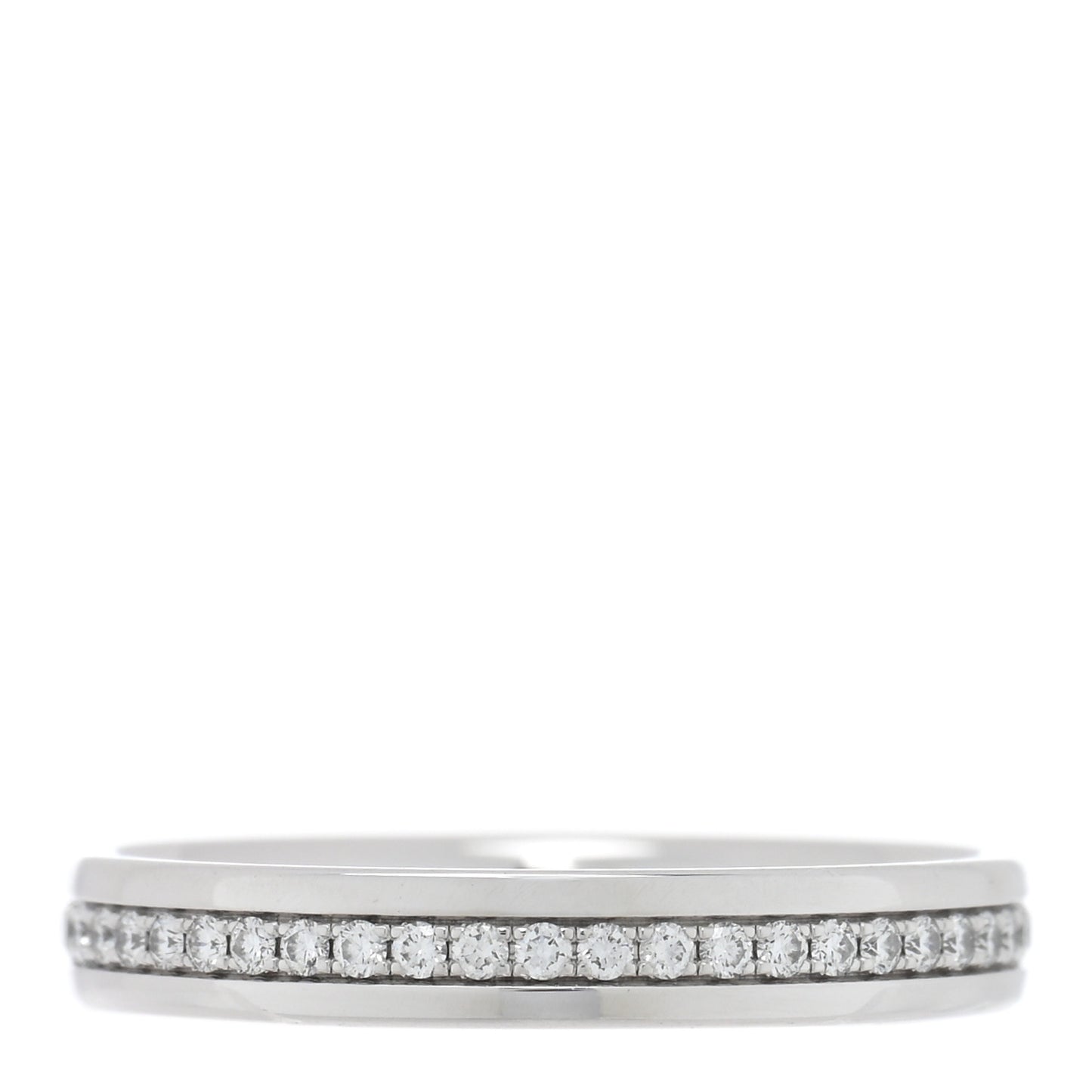 18K White Gold Diamond .24ctw 3mm Eternity Band Ring 50 5.5